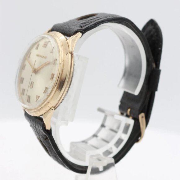 Vintage Accutron Sunburst Dial Men's Tuning Fork Wristwatch 214 Steel & 10k GF - Picture 2 of 5